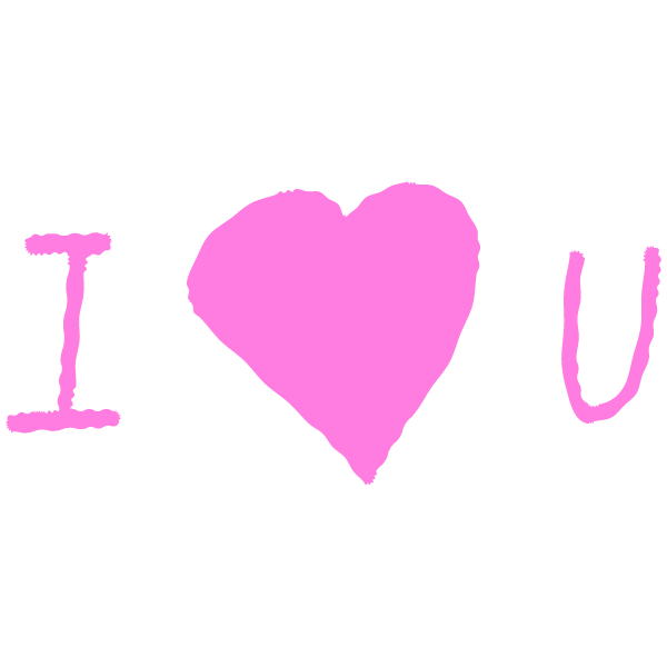 手書き風の I Love U(ピンク) Handwritten I Love U (pink)
