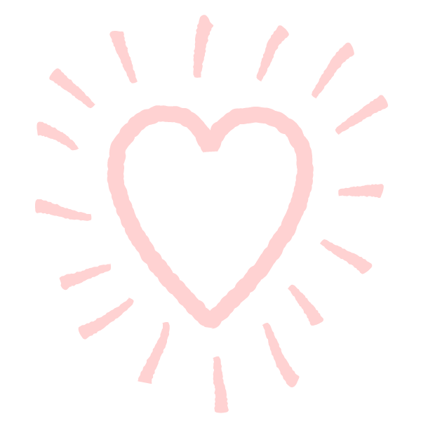 落書きアート風の線画のハート(淡いピンク) Graffiti art style line drawing shining heart (Pale pink)