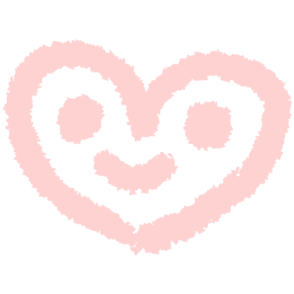 落書き風のハート顔(淡いピンク) Graffiti-style heart face (Pale pink)