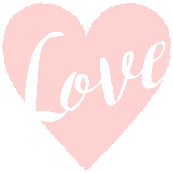 ハートにLove(淡いピンク) Love on heart (Pale pink)
