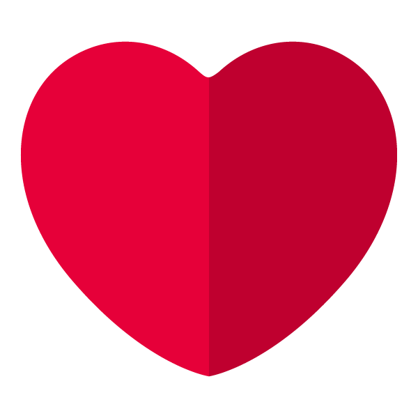 Red flat color heart