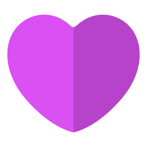 Purple flat color heart