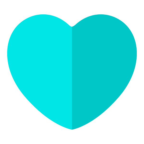 Light blue flat color heart