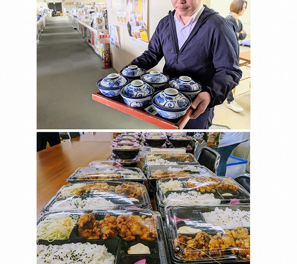 昼時になると続々と市役所庁舎内に「館林のおいしいもの」が運ばれてくるように