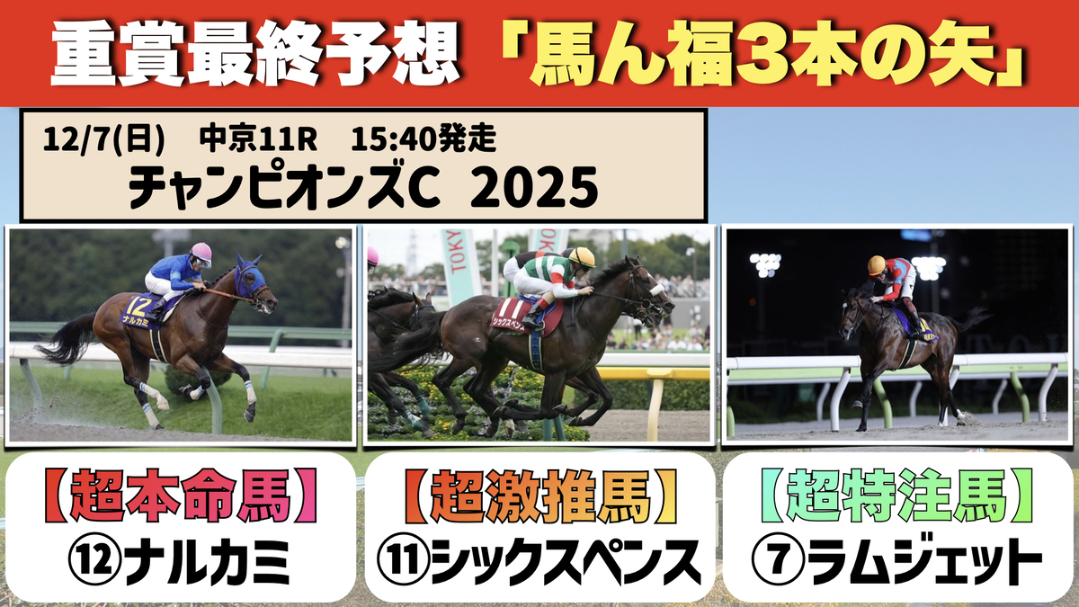 【チャンピオンズC】馬ん福予想🎫 - 【公式】馬ん福の競馬予想ブログ