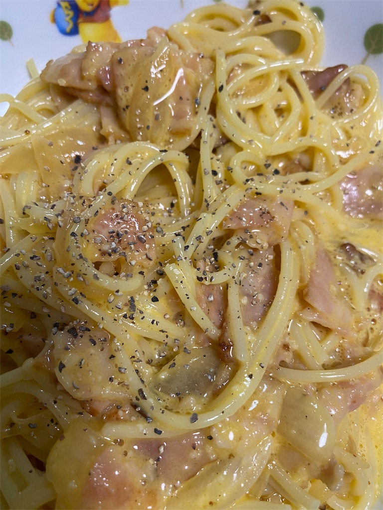 今日の晩ごはん カルボナーラ Jirousaburou S Diary