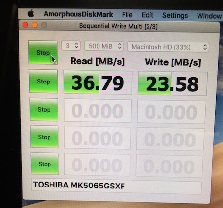MacBook Pro HDDの読み書き速度