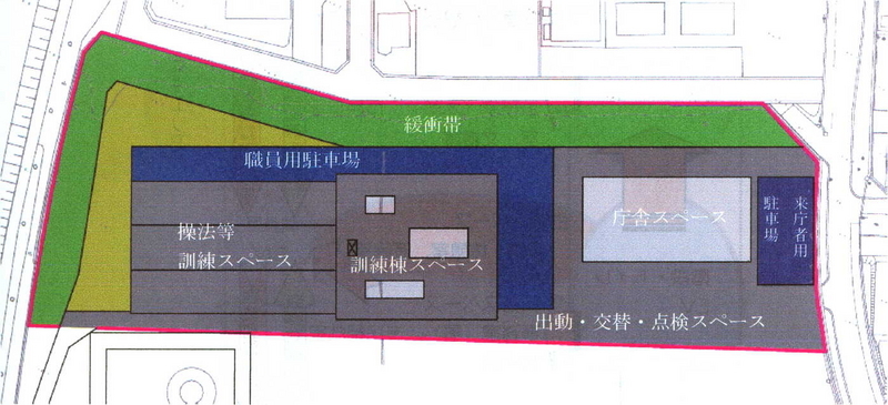 消防本部敷地ゾーニングイメージ図