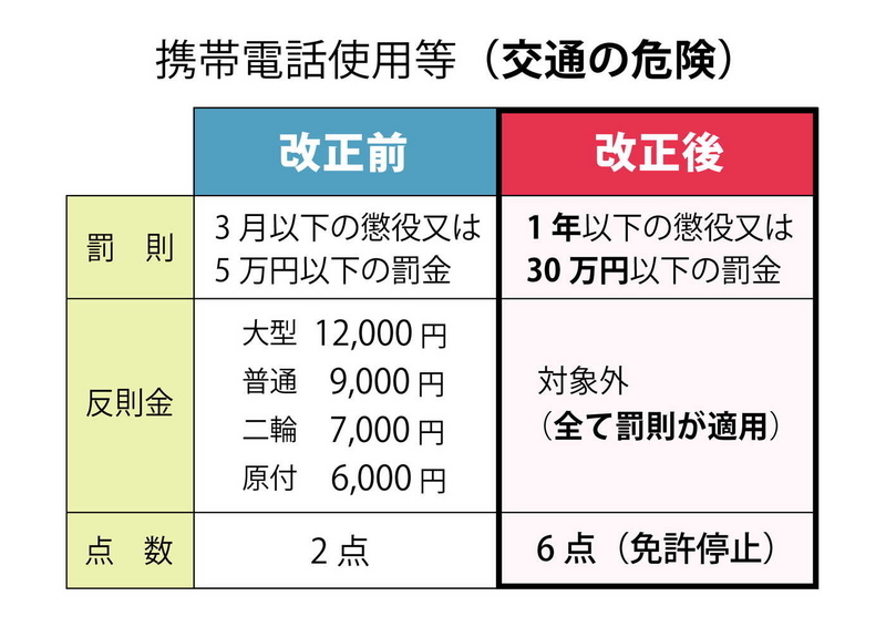 交通の危険罰則color