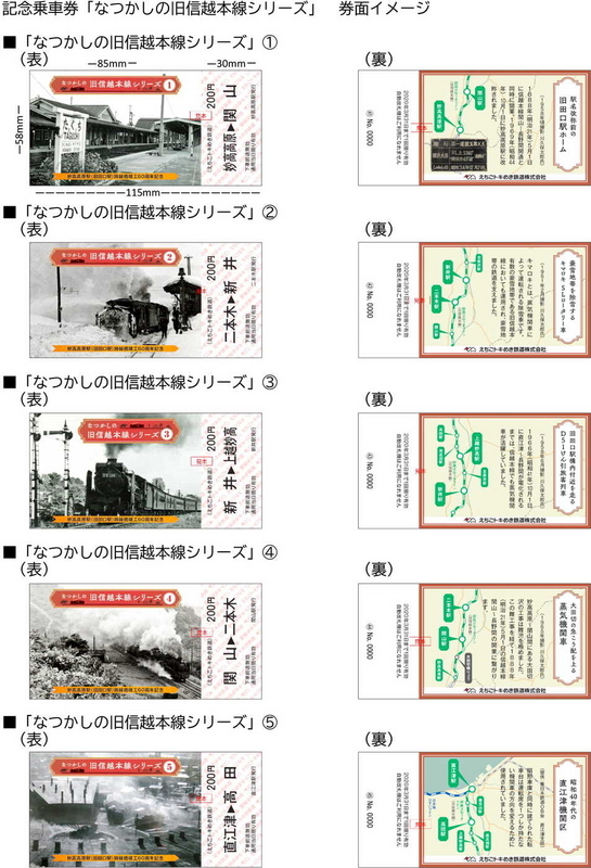 【レア・オルゴール付乗車券】信越本線直江津関山間開業100周年記念乗車券 今度は「旧信越本線」 えちごトキめき鉄道がなつかしのSL写真