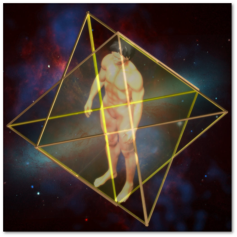 マカバ 3次元 星形二重正四面体-斜め図 merkaba star tetrahedron oblique