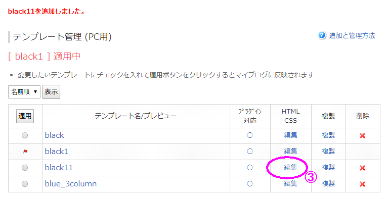 FC2ブログの管理画面