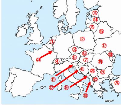 ヨーロッパの地図