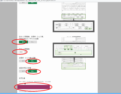 国税庁サイトの確定申告入力画面