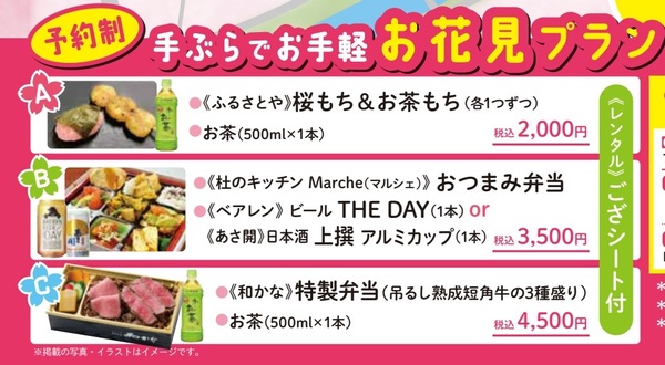 手ぶらでお手軽お花見プラン