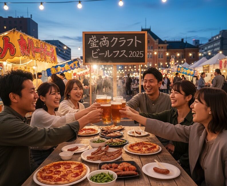盛岡のクラフトビルを仲間で楽しむようす