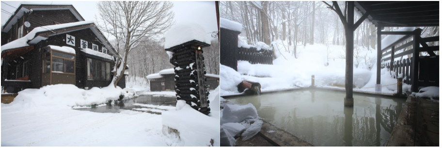 乳頭温泉 大釜温泉の冬、雪の中の露天風呂は秘湯感がいっぱい！