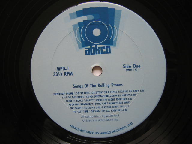 ローリング・ストーンズ USA盤プロモSONGS OF THE ROLLING STONES