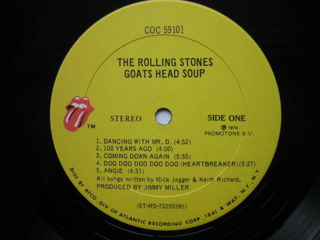 ローリング・ストーンズ GOATS HEAD SOUPからUSAプレス工場コードを