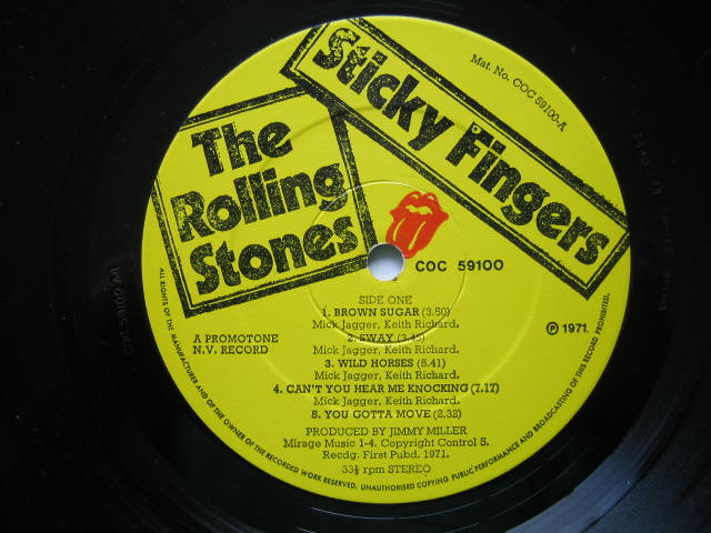ローリング・ストーンズUK盤 STICKY FINGERS①WEAオリジナル盤