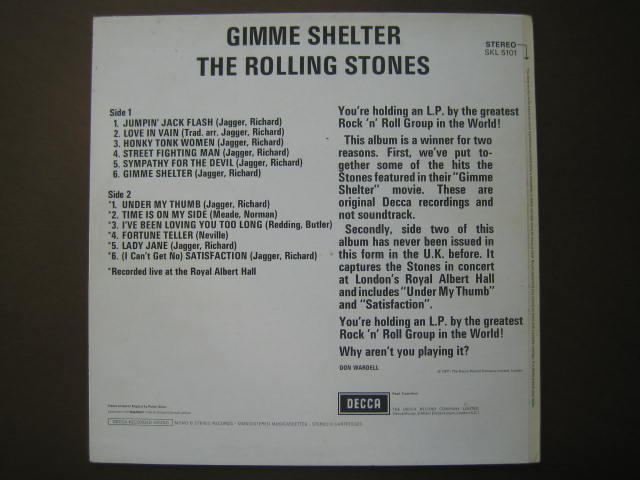 ローリング・ストーンズ UK盤 GIMME SHELTER いろいろ