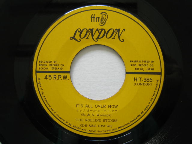 Original 1964 Rolling Stones Its All Over Now US Picture