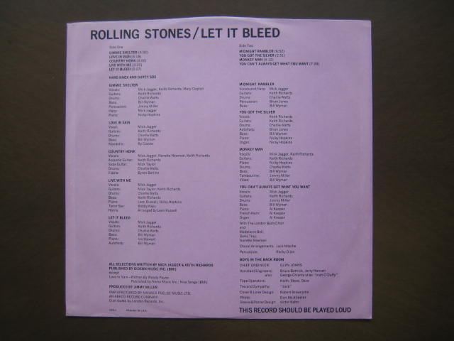 ローリング・ストーンズ USA盤 LET IT BLEED いろいろ ローリング・ストーンズ USA盤 LET IT BLEED いろいろ