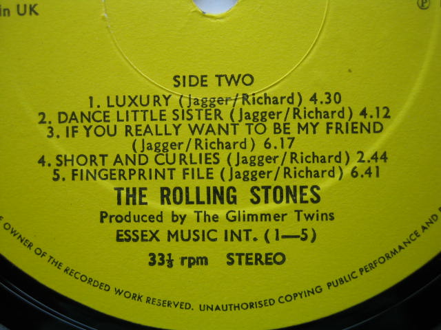 ローリング・ストーンズ UK盤 IT'S ONLY ROCK'N ROLL①WEA
