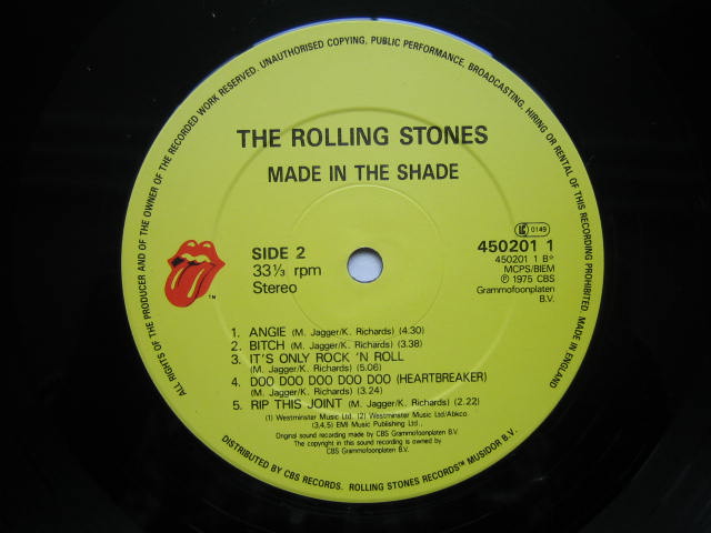 ローリング・ストーンズ UK盤 MADE IN THE SHADE② EMI以降の再発盤