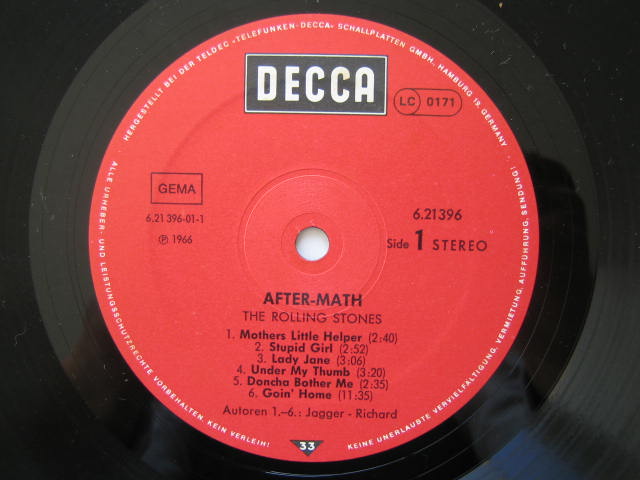 ローリング・ストーンズ ドイツ盤 AFTERMATH いろいろ