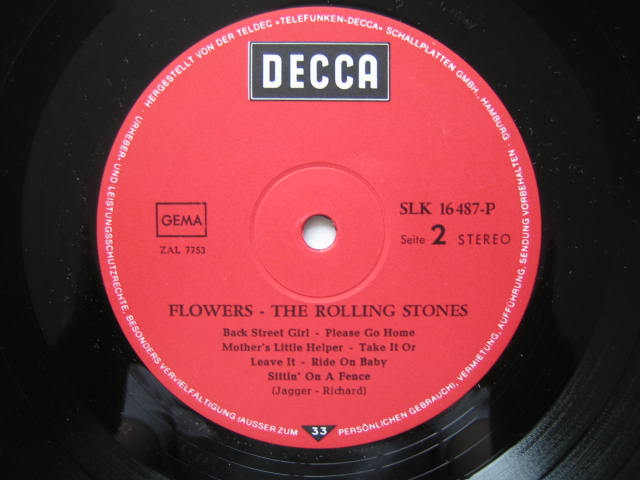 【レコード】ローリング・ストーンズ ドイツ盤 FLOWRS (NOVA)1373 ローリング・ストーンズ ドイツ盤 FLOWRS いろいろ
