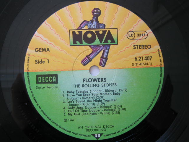 【レコード】ローリング・ストーンズ ドイツ盤 FLOWRS (NOVA)1373 レコード】ローリング・ストーンズ ドイツ盤 FLOWRS (NOVA)1373