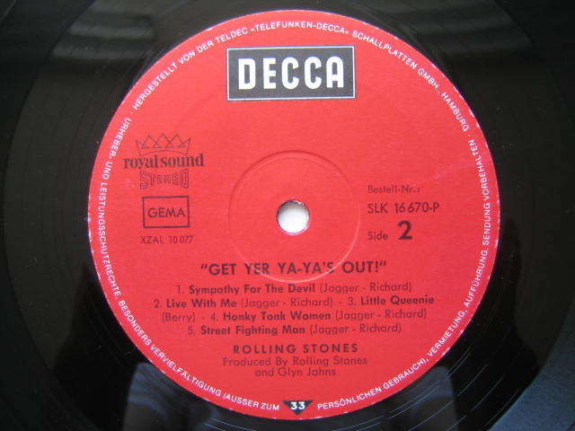 ローリング・ストーンズ ドイツ盤 GET YER YA-YA'S OUT いろいろ