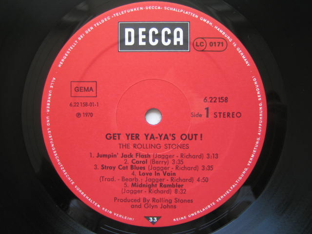 ローリング・ストーンズ ドイツ盤 GET YER YA-YA'S OUT いろいろ