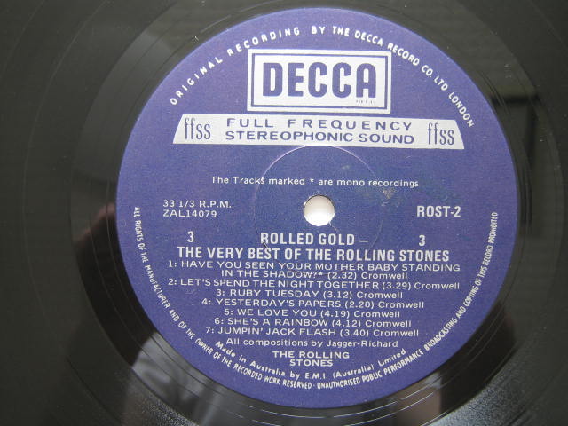 ローリング・ストーンズ オーストラリア盤 ROLLED GOLD いろいろ
