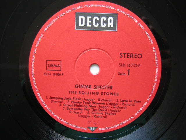ローリング・ストーンズ ドイツ盤 GIMME SHELTER いろいろ