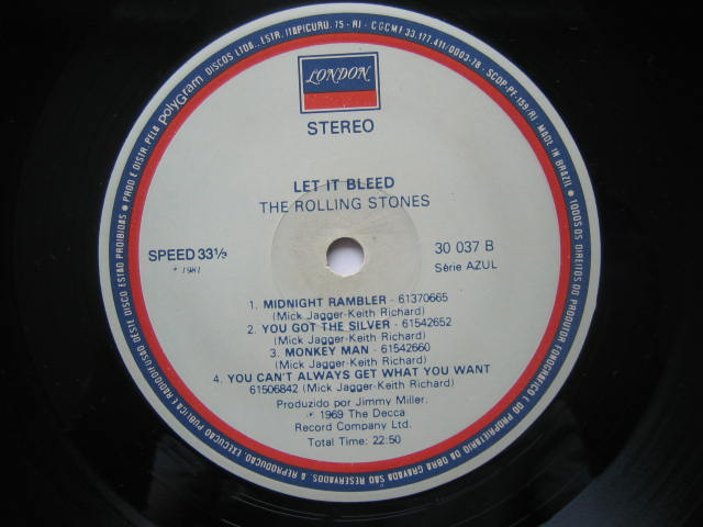 ローリング・ストーンズ ブラジル盤 LET IT BLEED いろいろ