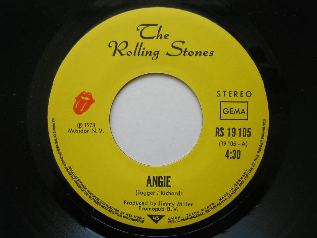 ローリング・ストーンズ ドイツ・シングル盤 ANGIE いろいろ