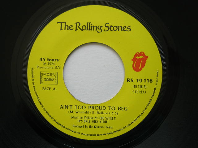 ローリング・ストーンズ フランス・シングル盤 AIN'T TOO PROUD TO BEG