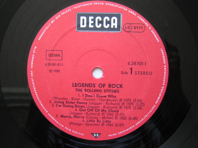 ROLLING STONES IN ACTION ドイツ盤 ローリング・ストーンズ ドイツ編集盤 THE LEGENDS OF ROCK
