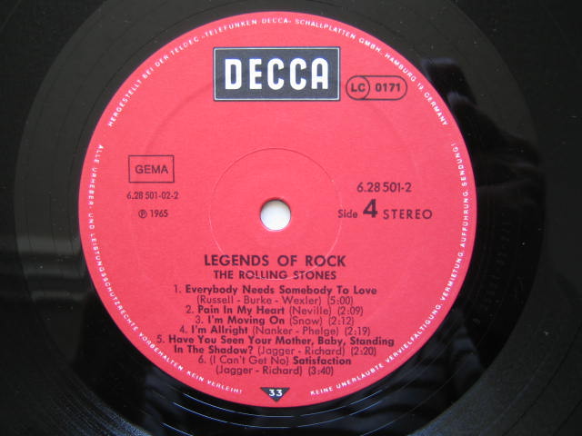 ローリング・ストーンズ ドイツ編集盤 THE LEGENDS OF ROCK