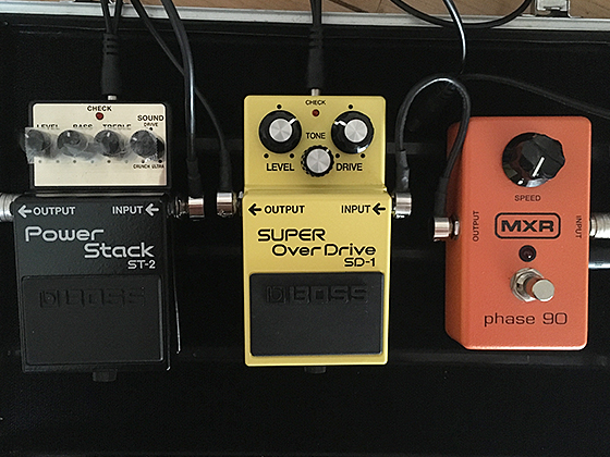 MXR phase90とBOSS SD1とBOSS ST2が組み合わせてある画像です