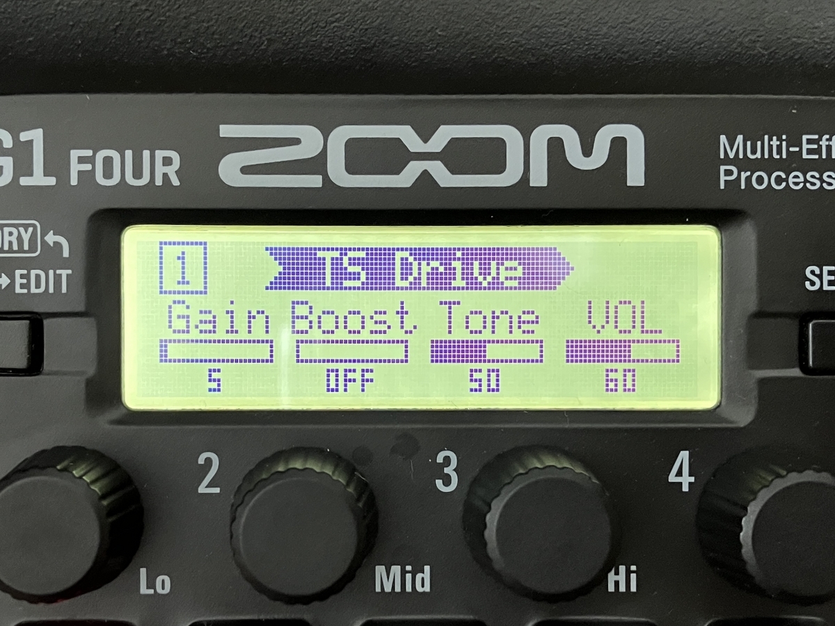 ZOOM G1 FOUR TS Driveのセッティング画像です