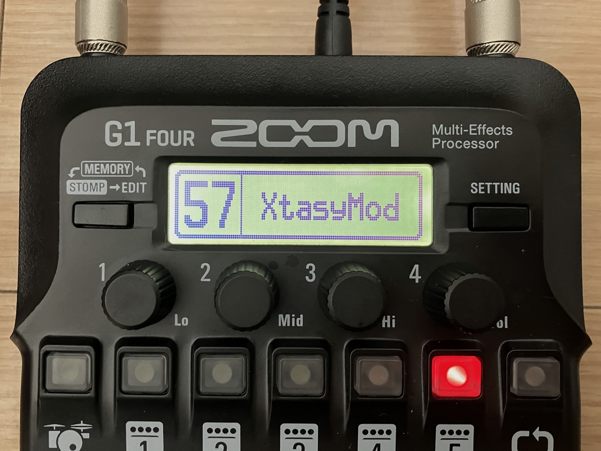 ZOOM G1 FOURのパッチ名を編集した画像です