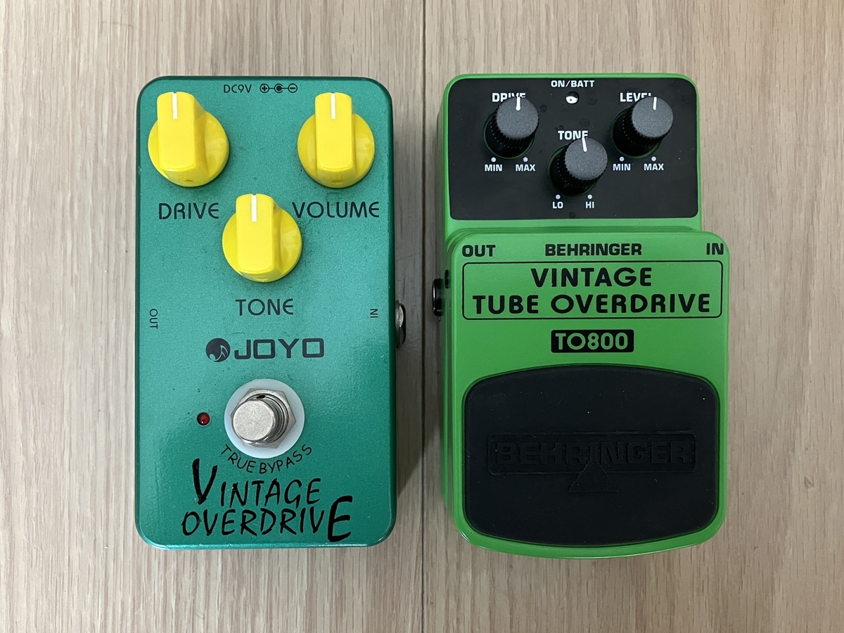 BEHRINGER TO800とJOYO Vintage Overdriveの比較しました