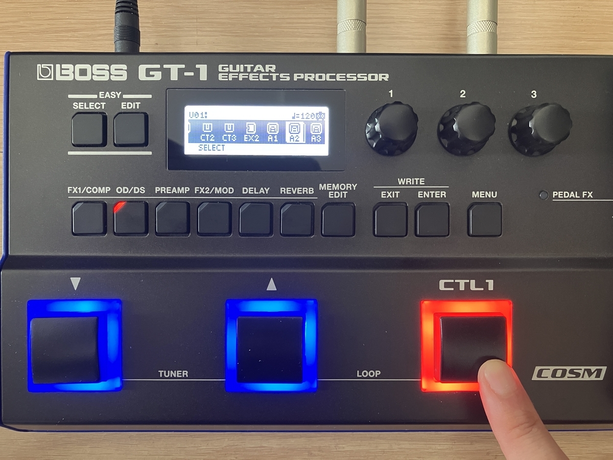 BOSS GT-1の使い方】CTL1スイッチでPREAMPとOD/DSを切り替える