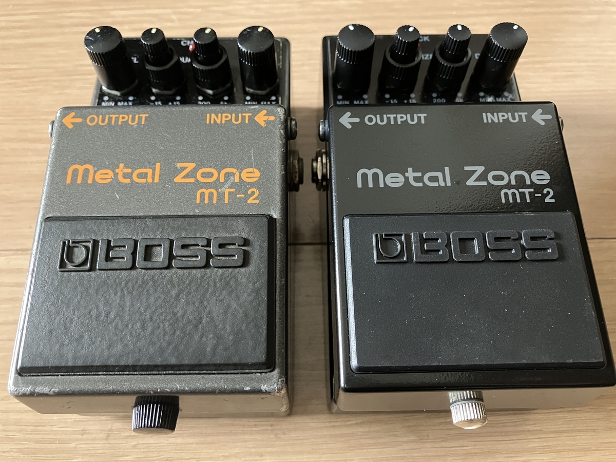 BOSS MT-2とMT-2-3A（30thモデル）の画像です