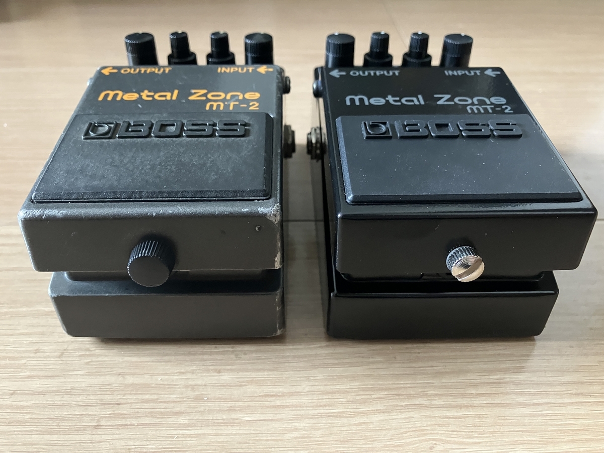 BOSS MT-2とMT-2-3A（30thモデル）の画像です