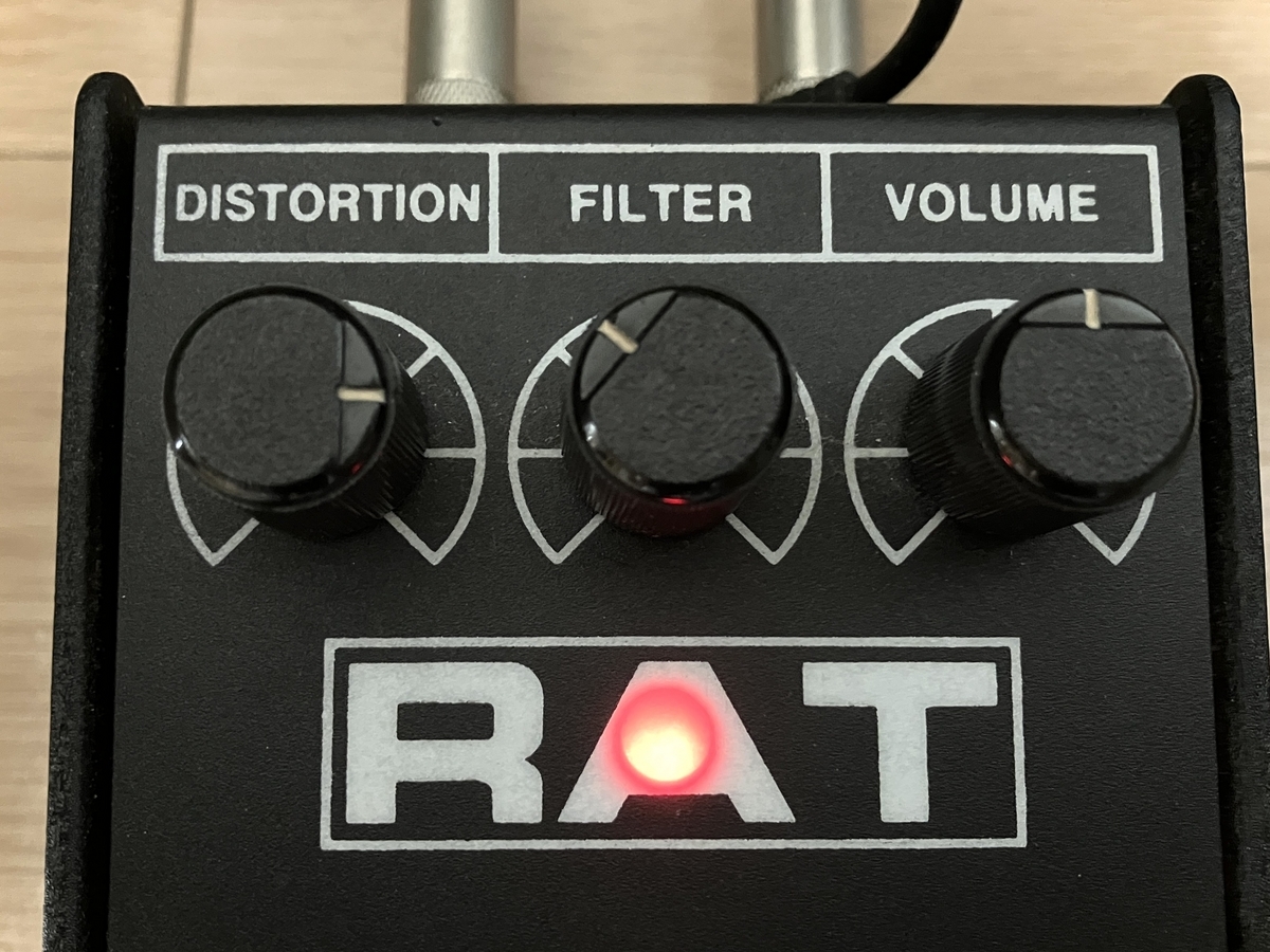 PROCO RAT2のより強めのディストーションサウンドのセッティング画像です