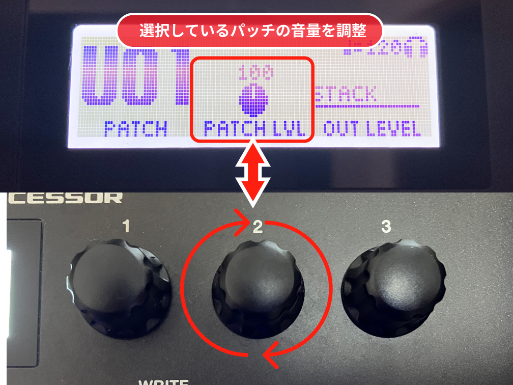 BOSS GT-1のPATCH LEVELの画像です